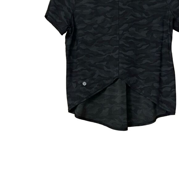 Lululemon Rise and Run Short Sleeve Camo Print Deep Coal Black - Picture 10 of 10
